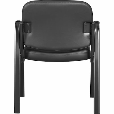 Lorell Deluxe Leather 4-Leg Guest Chair, Black (LLR84594)