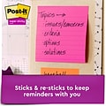 Post-it Super Sticky Notes, 4 x 4, Energy Boost Collection, Lined, 90 Sheet/Pad, 6 Pads/Pack (6756