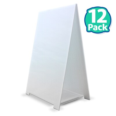 Flipside Products Premium Corrugated Plastic Dry Erase Tabletop Marquee Easel, 11 x 17, Pack of 12