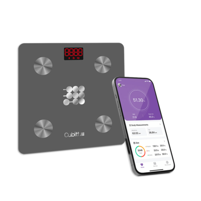 Cubitt Smart Bluetooth BMI Body Composition Bathroom Scale,, Wolf Gray (CT-SCALE8)