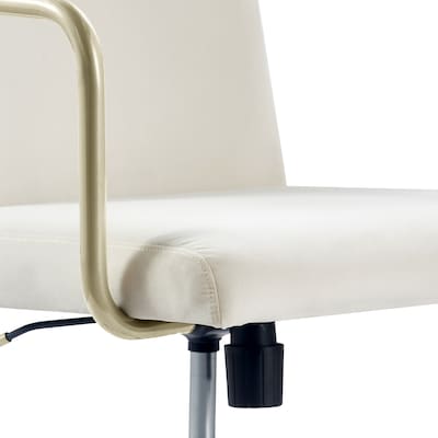 Elle Decor Giselle Fabric Computer and Desk Chair, Cream/Gold (CHR10058D)
