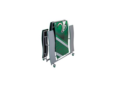 AmTab Ocean Waves Mobile Cafeteria Table w/ 4 Benches, 35" x 121", Assorted Colors (MBOWT10)