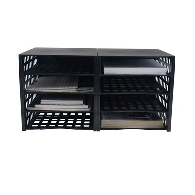 Thinkspace Literature Organizer 8-Compartment Literature Organizers, 21" x 12.25", Black (39443)