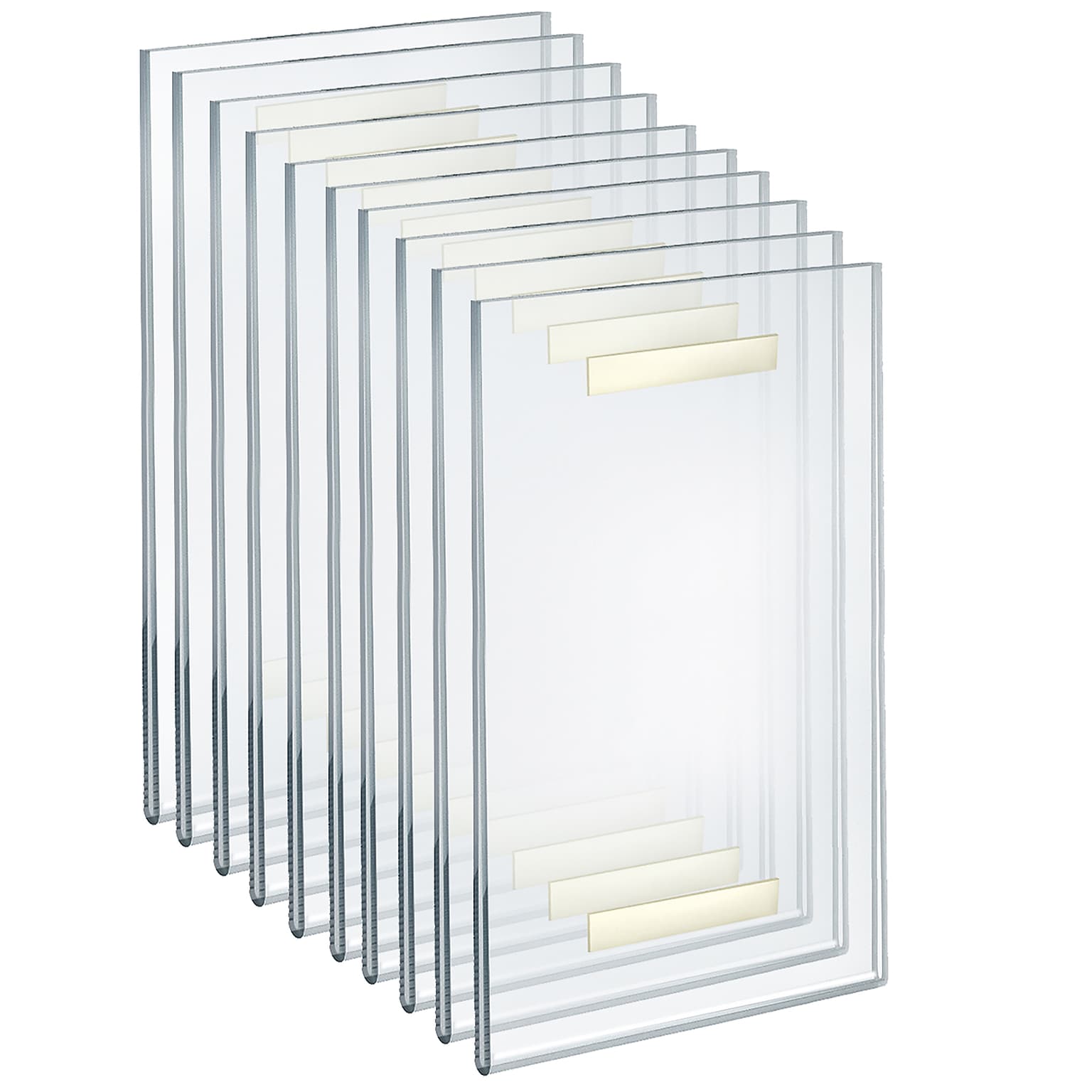 Azar Display Self Adhesive Sign Holder, 8.5 x 14, Vertical, Wall Mounted, Clear, Acrylic, 10/Pack (122013)