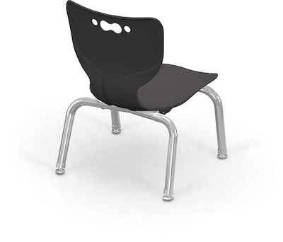 MooreCo 10" Hierarchy Student Chair with 4 Legs, Black/Chrome Base (703673561631)