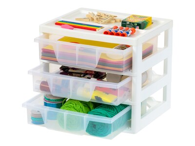 Iris 3-Drawer Desktop Storage, Clear (PJD-303)