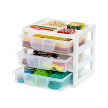 Iris 3-Drawer Desktop Storage, Clear (PJD-303)