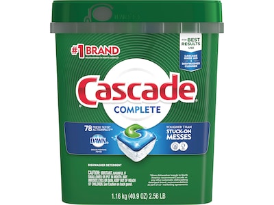 Cascade Complete ActionPacs Dishwashing Detergent Pod, Fresh Scent, 78 Pods/Box (97722)