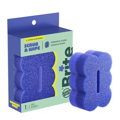 Brite by Scotch-Brite 2-Sided Scrub and Wipe, 1/Pack (BRSW-6)