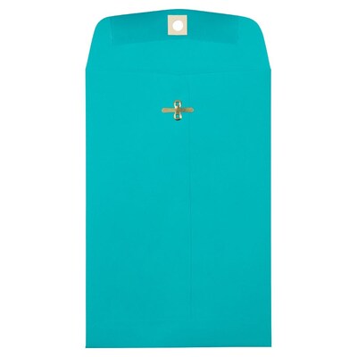 JAM Paper Clasp Catalog Envelope 6" x 9", Blue, 10/Pack (900807461B)