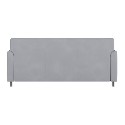 Flash Furniture Hercules Diplomat LeatherSoft Sofa, Gray/Chrome Legs (BT8273GYCHR)