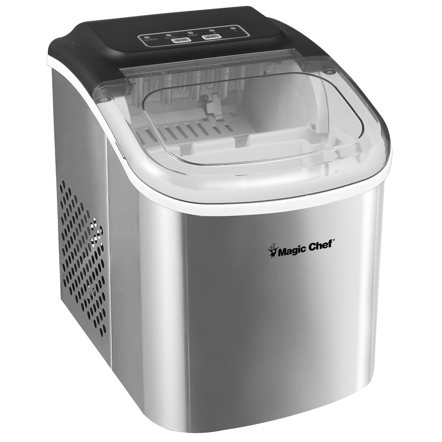 Magic Chef Portable Countertop Ice Maker, 27 Lbs. per Day, Stainless Steel (MCIM27ST)