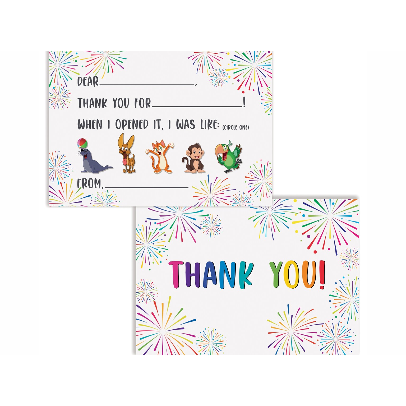 Better Office Thank You Cards with Envelopes, 4.25 x 6, Multicolor, 50/Pack (64632-50PK)