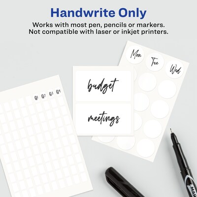 Avery White Erasable ID Labels, 7/8" x 2 7/8" (5429)
