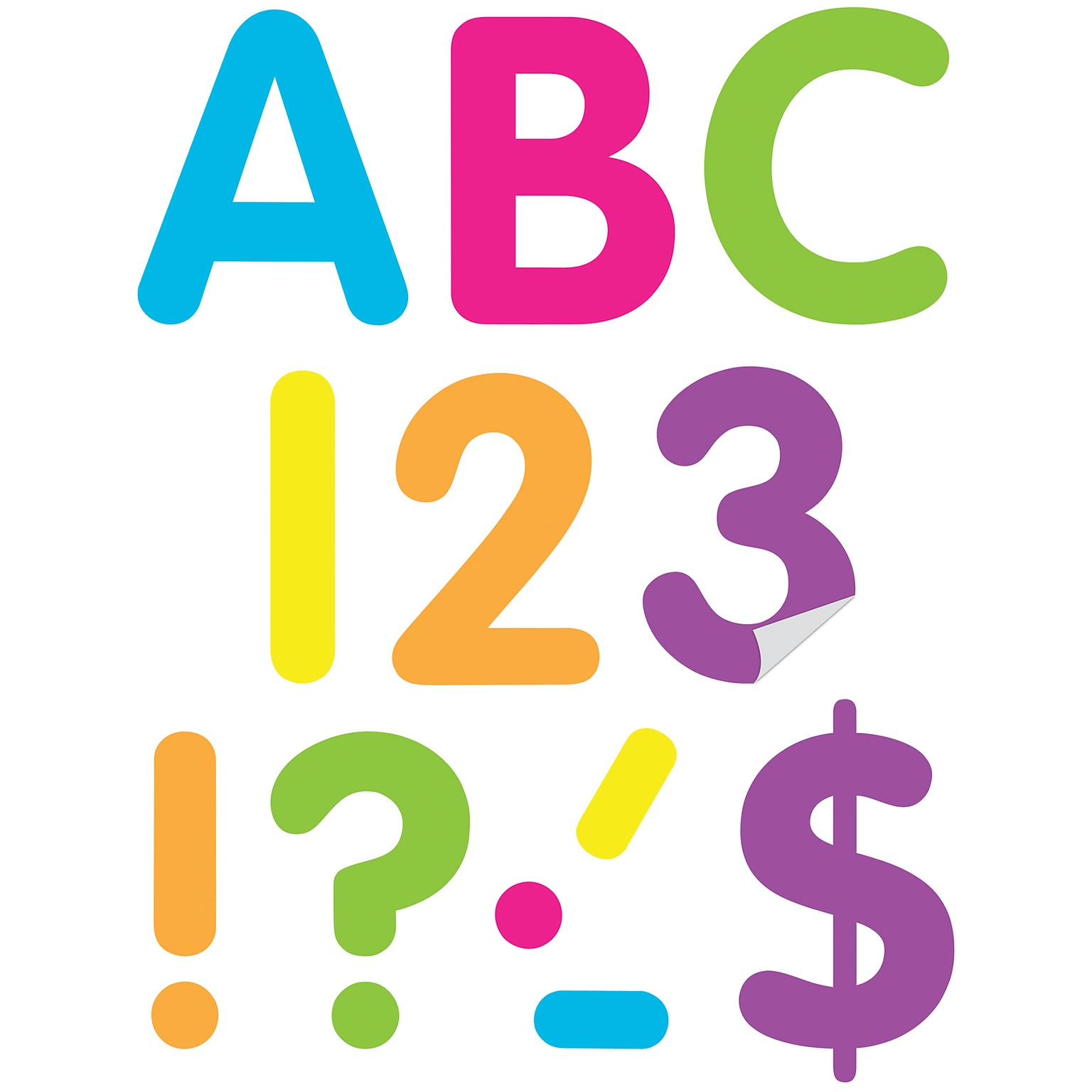 Teacher Created Resources Brights 4 Self-Adhesive Letters and Numbers, Multicolored, 108/Pack (TCR9651)