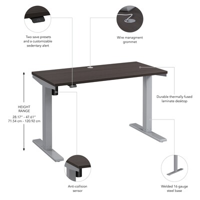 Bush Business Furniture Move 40 Series 48"W Electric Adjustable Standing Desk, Storm Gray/Cool Gray Metallic (M4S4824SGSK)