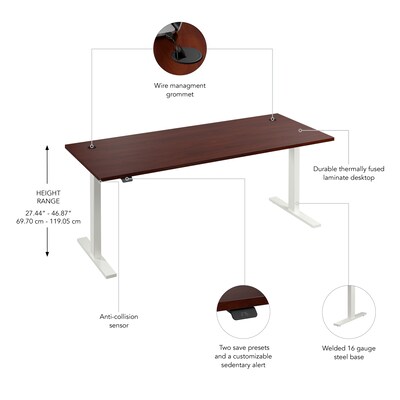 Bush Business Furniture Move 60 Series 72"W Electric Adjustable Standing Desk, Hansen Cherry (M6S7230HCWK)