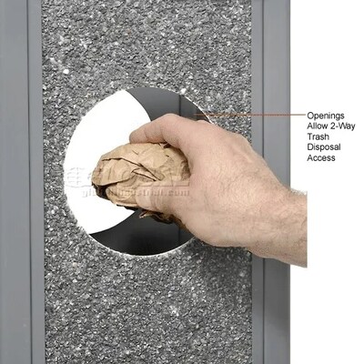 Global Industrial Stone Panel Trash Sand Urn, 2-1/2 Gallon Capacity, 10-1/4"W x 10-1/4"D x 24"H, Gray (238242GY)
