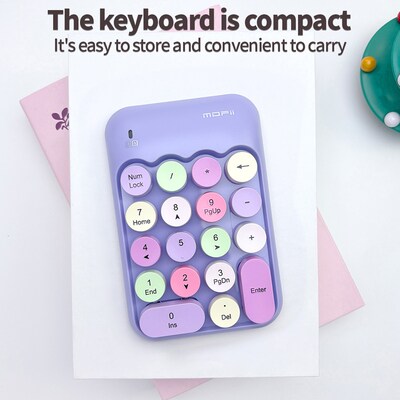 SaharaCase Retro Numeric Keypad Wireless Ergonomic Number Pad, Purple (KB46)