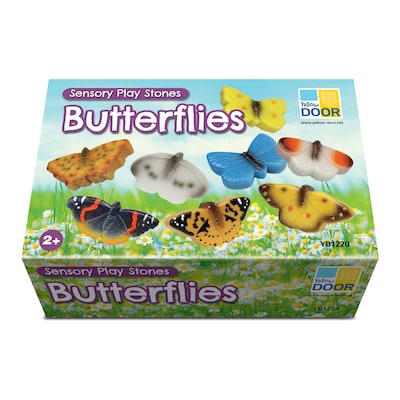 Yellow Door Sensory Butterfly Play Stones, Multicolored, 8 Pieces/Set (YUS1220)