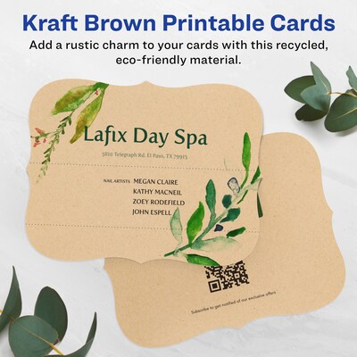 Avery Integrated Cards, 4.25 x 5.5, Matte Kraft Brown, 20/Pack (95277)