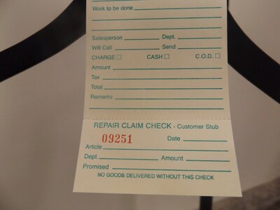 Nahanco 3 1/8 x 6 1/4 One Sided Strung Repair Tag, 500/Pack (TR)