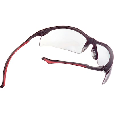 Global Industrial Sport Half Frame Safety Glasses, Anti-Fog, Clear Lens, Red Frame (708402CLA)