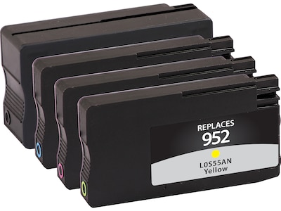 Clover Remanufactured Black High Yield and Cyan/Magenta/Yellow Standard Yield Ink Cartridge Replacements for HP 952/952XL