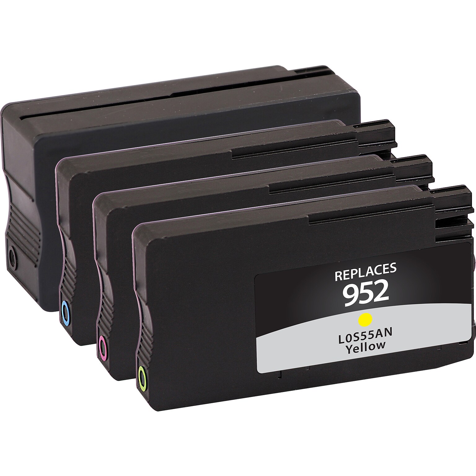 Clover Remanufactured Black High Yield and Cyan/Magenta/Yellow Standard Yield Ink Cartridge Replacements for HP 952/952XL