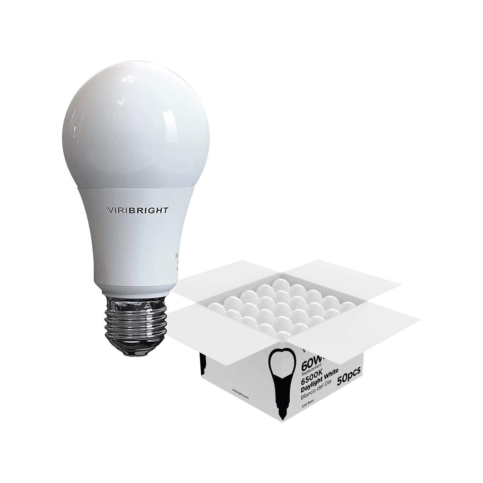 Viribright Pro 9-Watt Daylight LED General-Purpose Bulb, 50/Box (640340-50P)