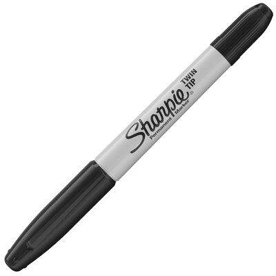 Sharpie Permanent Markers, Twin Tip, Black, 4/Pack (32175)