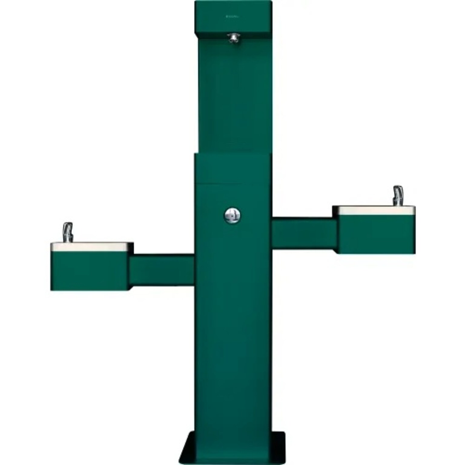 Global Industrial Outdoor Bottle Filler w/Bi-Level Drinking Fountain & Pet Station, Green (761221GN)