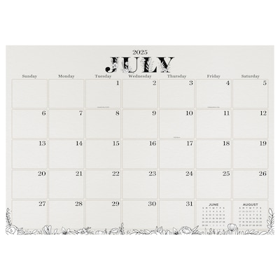 2025-2026 TF Publishing Floral 17 x 12 Academic Monthly Desk Pad Calendar (AY26-8502)