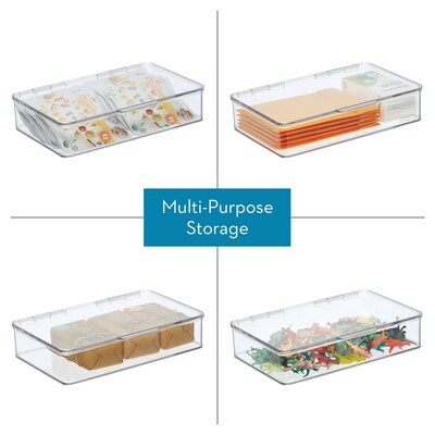 iDESIGN Small Stackable Storage Box with Hinged-Lid, Clear (63030)
