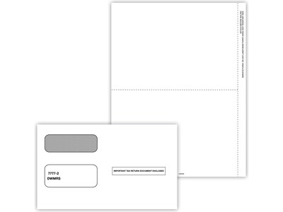 ComplyRight 1099-MISC 3-Part Blank Tax Form Set with Envelopes/Recipient Copy Only, 25/Pack (6112E25)