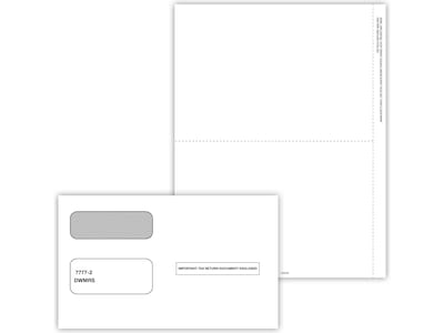 ComplyRight 1099-MISC 3-Part Blank Tax Form Set with Envelopes/Recipient Copy Only, 25/Pack (6112E25)