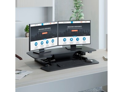 FlexiSpot 40"W Electric Adjustable Standing Desk Converter, Black (EM7L)