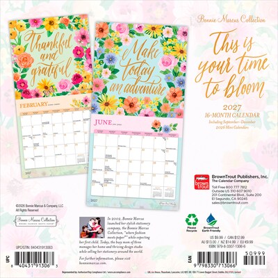 2027 BrownTrout Bonnie Marcus 7 x 7 Monthly Wall Calendar, Assorted Colors (9798330713066)