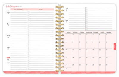 2025-2026 Plato Bonnie Marcus 6" x 7.75" Academic Year Weekly Planner, Multicolored (9798330700080)