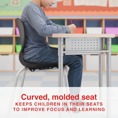 Staples Polypropylene 12" Student Chair, Black, 4/Box (ST63543)