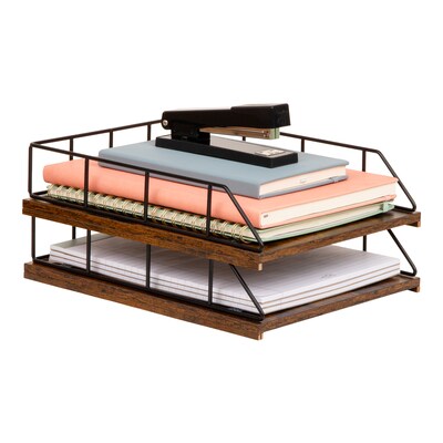 Mind Reader Metal Front Loading Letter Tray, Black (2TWPAP-BLK)