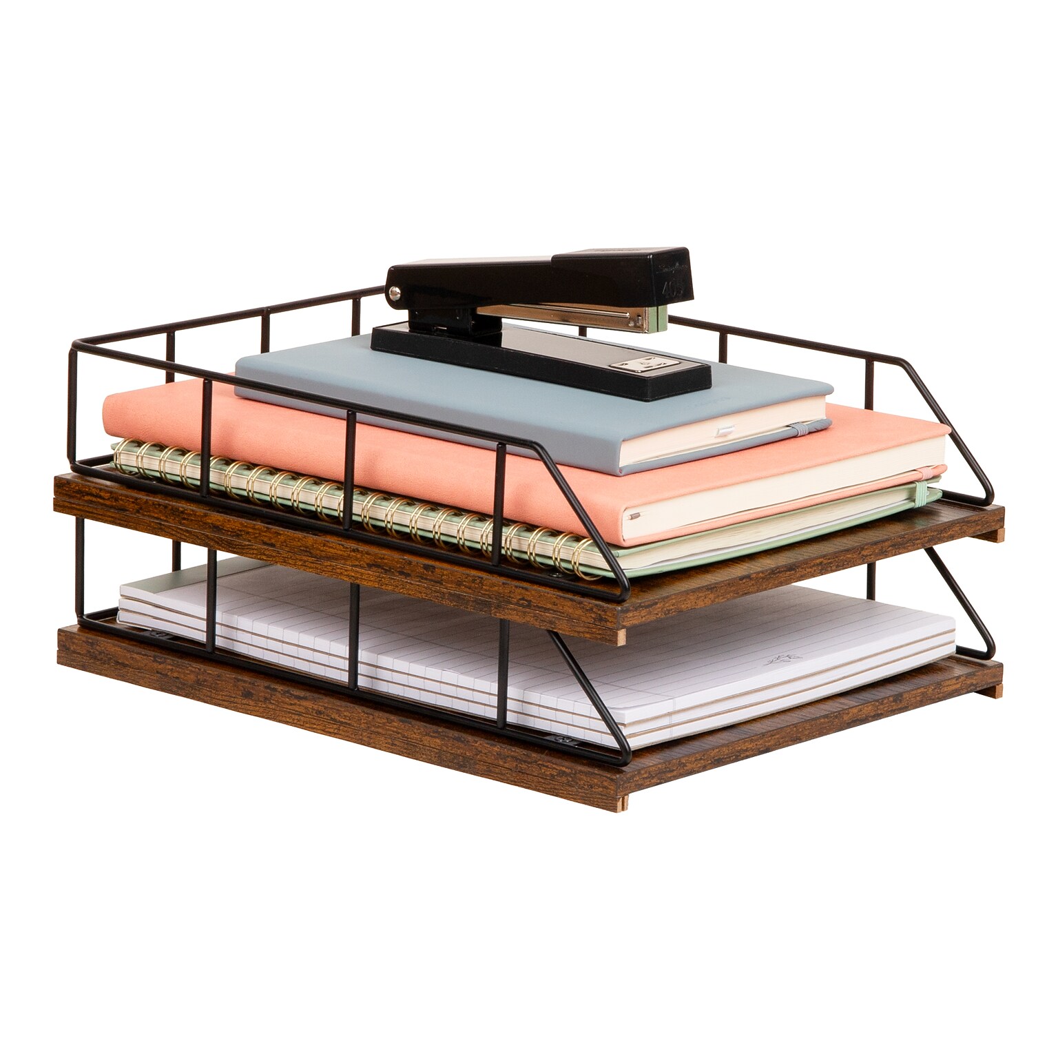 Mind Reader Metal Front Loading Letter Tray, Black (2TWPAP-BLK)