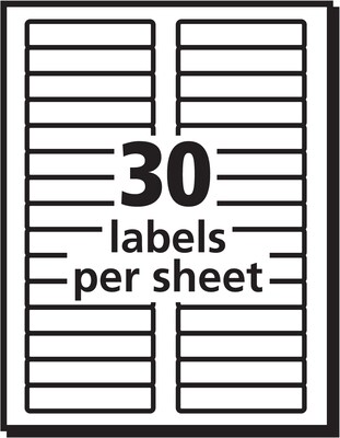 Avery Removable ID Labels, Sure Feed Technology, Removable Adhesive, 1 x  2-5/8, 750 Labels (6460)