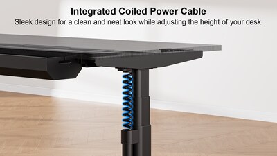 ErgoAV Adjustable Height Legs for Sit Stand Desk/Table, Black (ERDF1-01B)