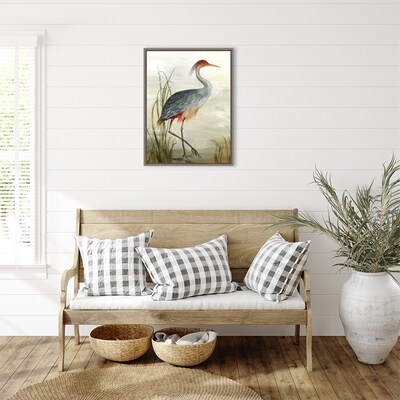 Amanti Art Grey Heron by Aimee Wilson Framed Canvas Wall Art Print, 23" x 30" (A42675530282)