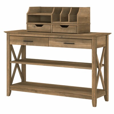 Bush Furniture Key West Console Table with Storage and Desktop Organizers, Reclaimed Pine (KWS028RCP)