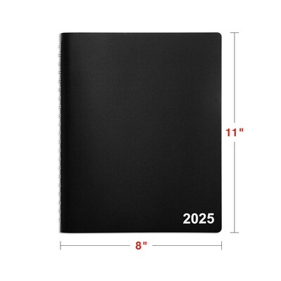 2025 Staples 8" x 11" Daily Appointment Book, Black (ST58453-25)