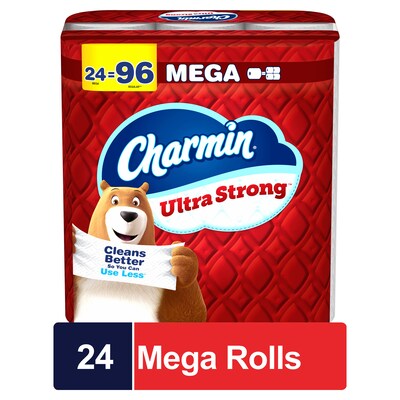 Charmin Ultra Strong Mega Toilet Paper 220 Sheets/Roll, 24 Rolls/Pack (132140)