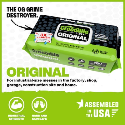 Crocodile Cloth Original Cleaning Cloths, 15 x 10, 100/Pack (5900-100)