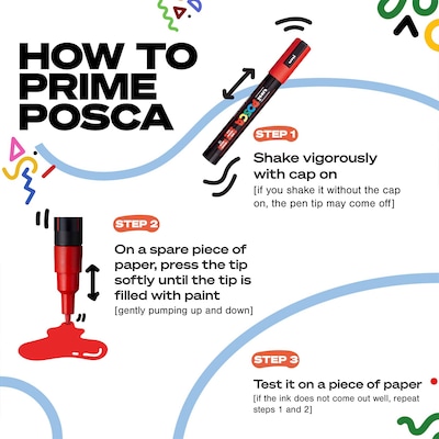 POSCA PC-5M Water Based Paint Marker, Medium Bullet Tip, Blue, 3/Pack (UBCPC5MBLUE-3)